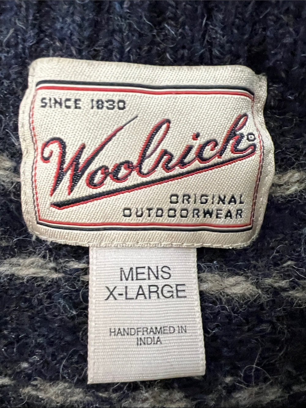 Vintage Woolrich Nottingham Tweed Wool Sweater Fair Isle Crewneck Mens XL Warm - Picture 6 of 7